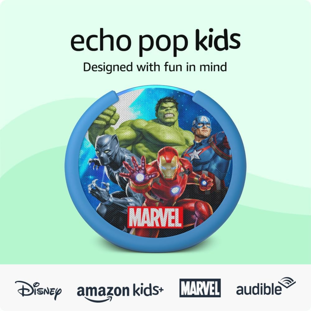 Parlante con Alexa Amazon Echo Pop Kids Marvels Avengers  B0CB9NS29Q-VT 