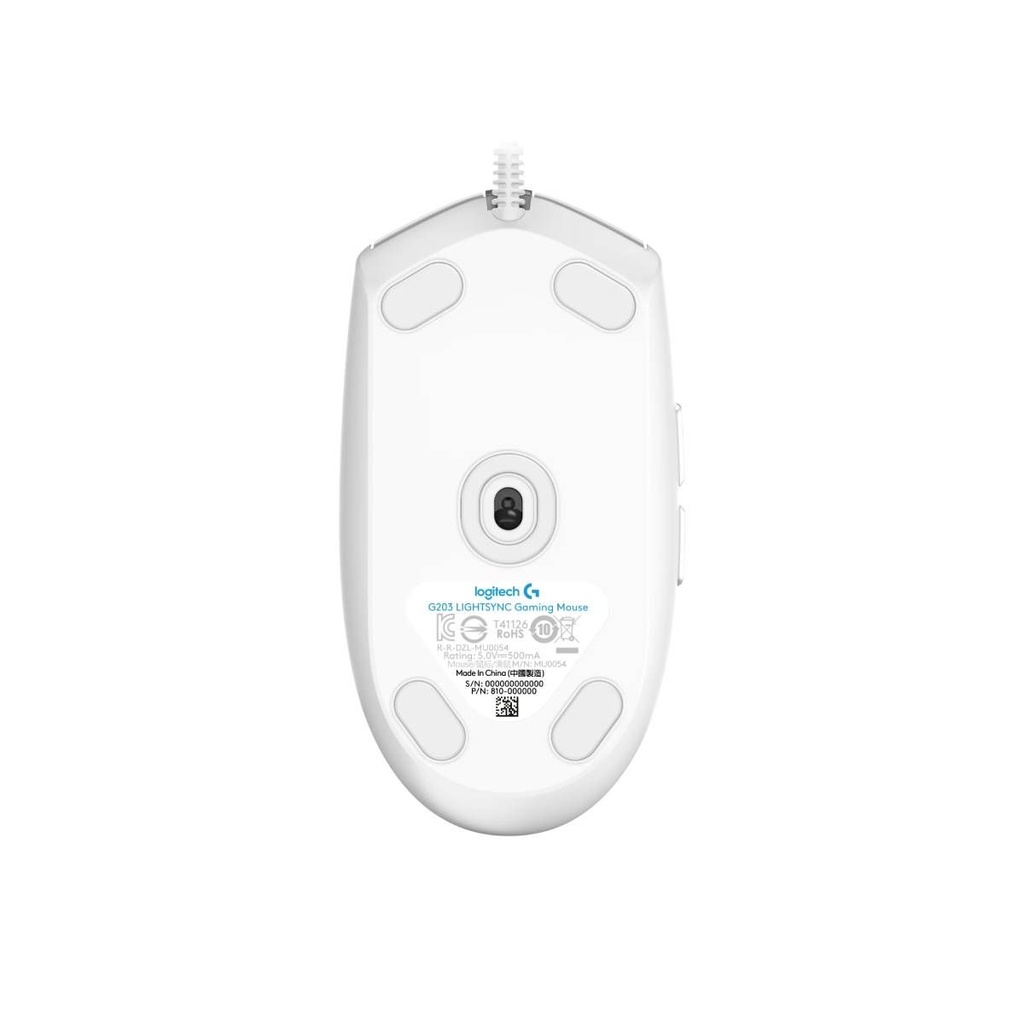 Mouse Logitech Gaming G203 LIGHTSYNC WHITE USB 910-005791