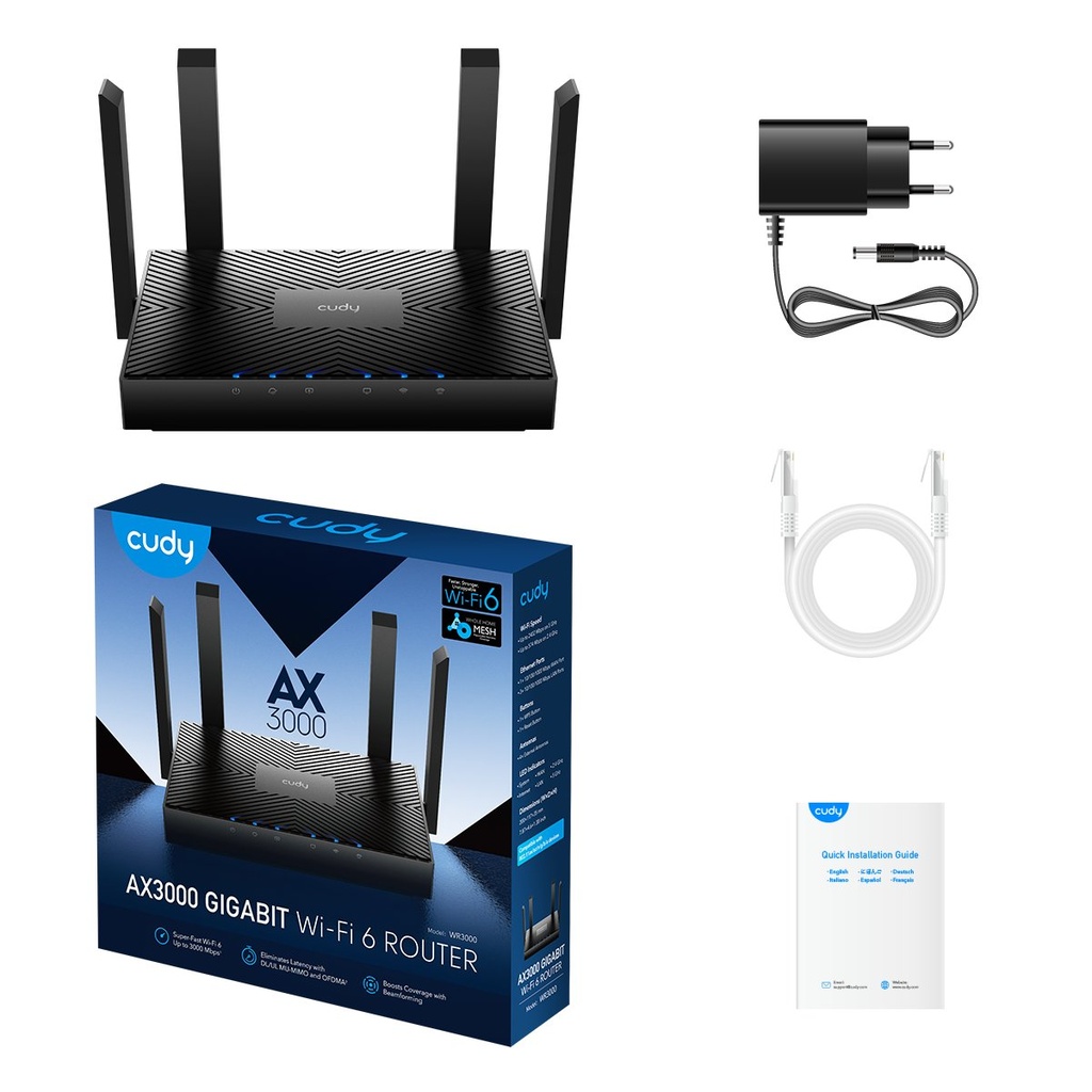 Router WIFI AX3000 Gigabit Dual Band Cudy WR3000