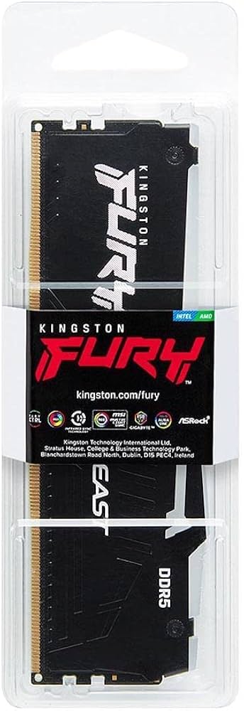 DDR5 5200MT 16GB DIMM Negra Fury Beast RGB 