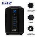 UPS Interactivo con estabilizador voltaje 1000VA/500W 8 tomas 5 USB 1 Tipo C R-UPR1008I