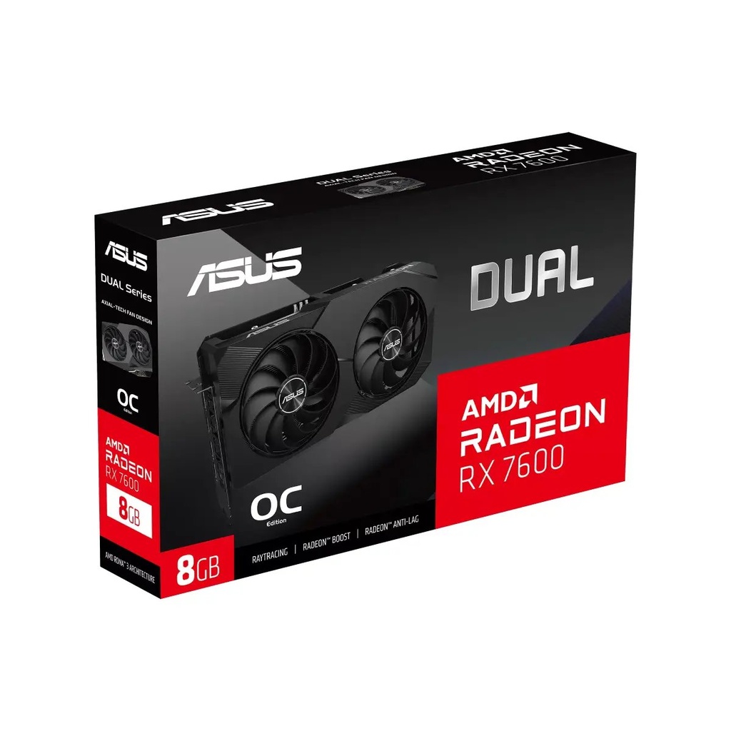 Tarjeta Video Asus Dual Radeon RX7600-O8G  OC  90YV0LD0-M0AA00