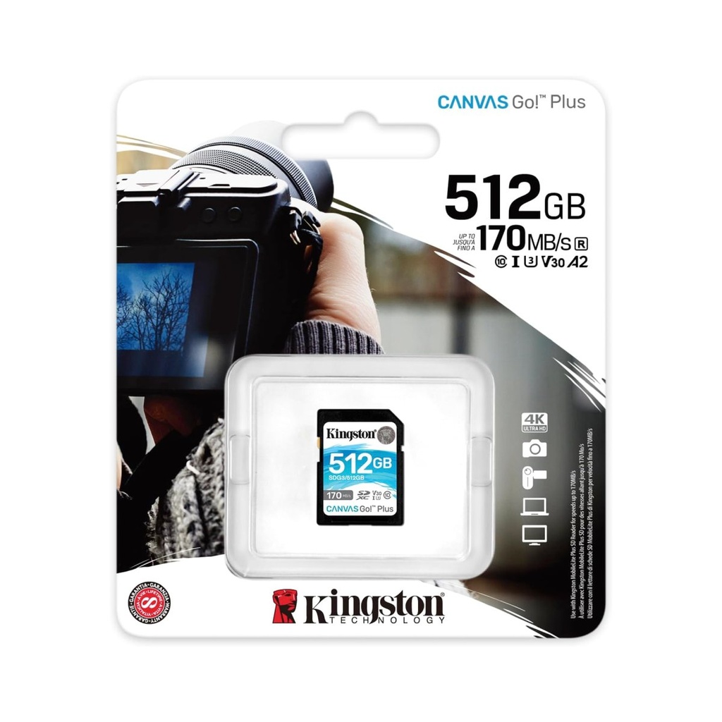 SDG3/512GB SDXC Canvas Go Plus 170R C10 UHS-I U3 V30