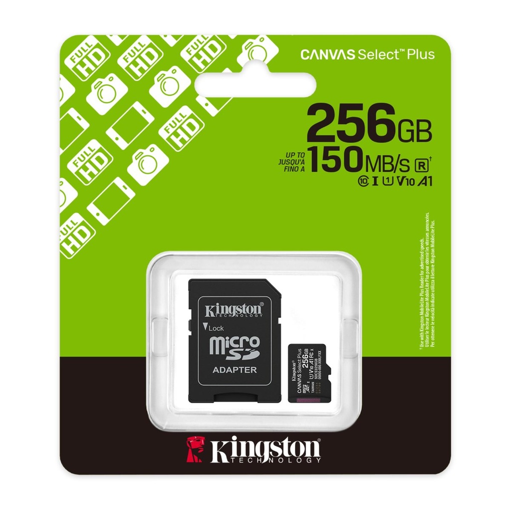 MicroSD 256GB Kingston SDCS3/256GB con Adaptador 