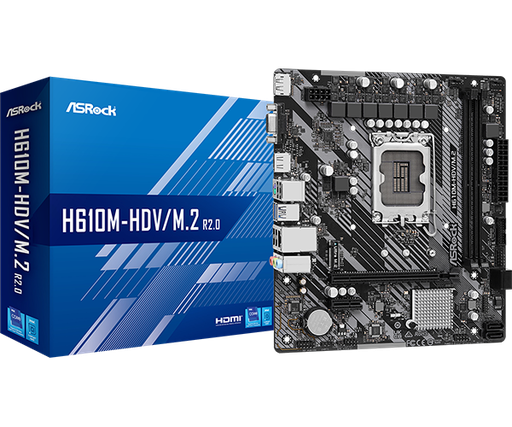 [H610M-HDV/M.2 R2.0] Tarjeta Madre ASROCK H610M-HDV/M.2 R2.0 D4