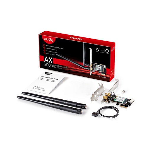 [WE3000] Adaptador  PCIE WIFI 6E y Bluetooth 5.3 AX3000 Cudy WE3000