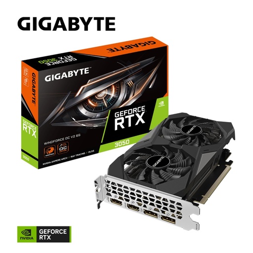 [GV-N3050WF2OCV2-6GD] Tarjeta Video Gigabyte RTX3050 Windforce OC V2 6GB  GV-N3050WF2OCV2-6GD 