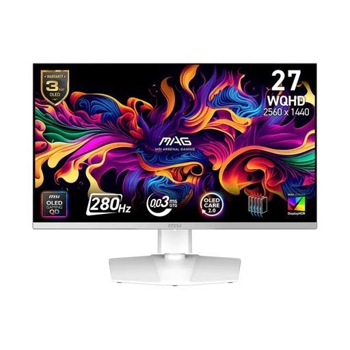 [MAG272QPW] Monitor Gaming MSI 27" QD-OLED 280Hz 0.03ms White   MAG 272QPW QD-OLED X28