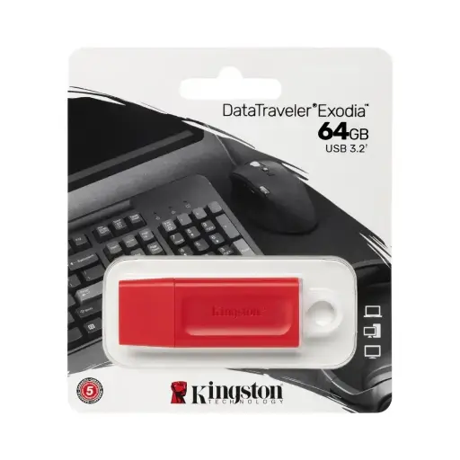 [KC-U2G64-7GR] Pendrive 64GB Kingston Red KC-U2G64-7GR USB 3.2  