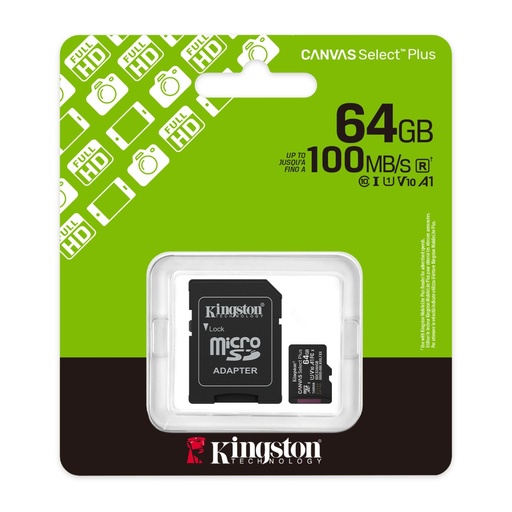 [SDCS3/64GB] MicroSD 64GB Kingston SDCS3/64GB con Adaptador